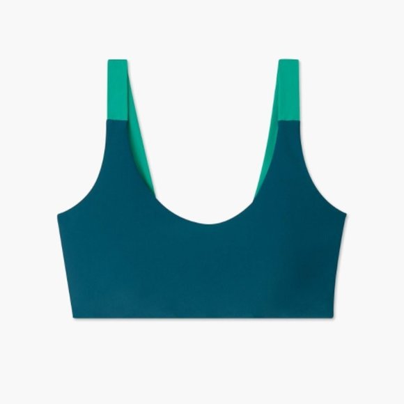 Summersalt The Sun Streak Bikini Top Colorblock Green Size 2 NWT - Picture 1 of 5